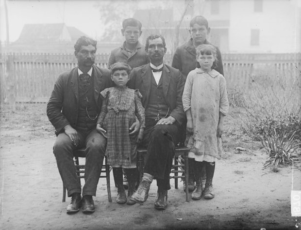 Augustus Bass sitting on the far left with other members of his family in Norfolk County, VA (modern Chesapeake). Augustus Bass is a descendant of William Bass Jr (167 ), whose family remained in Virginia. 